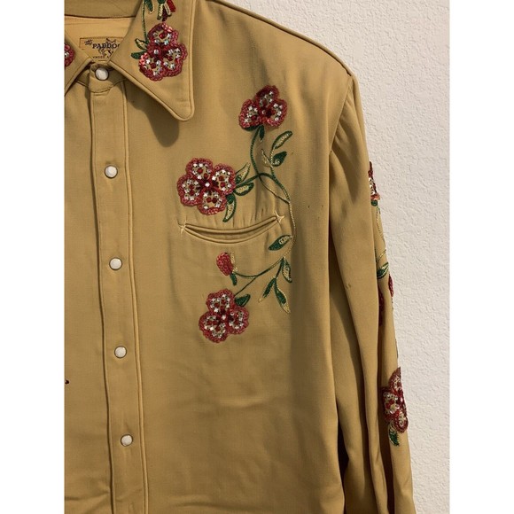 Vintage 1950s The Paddock Shops Suit Western Wear Light Yellow Flowers - Picture 6 of 16